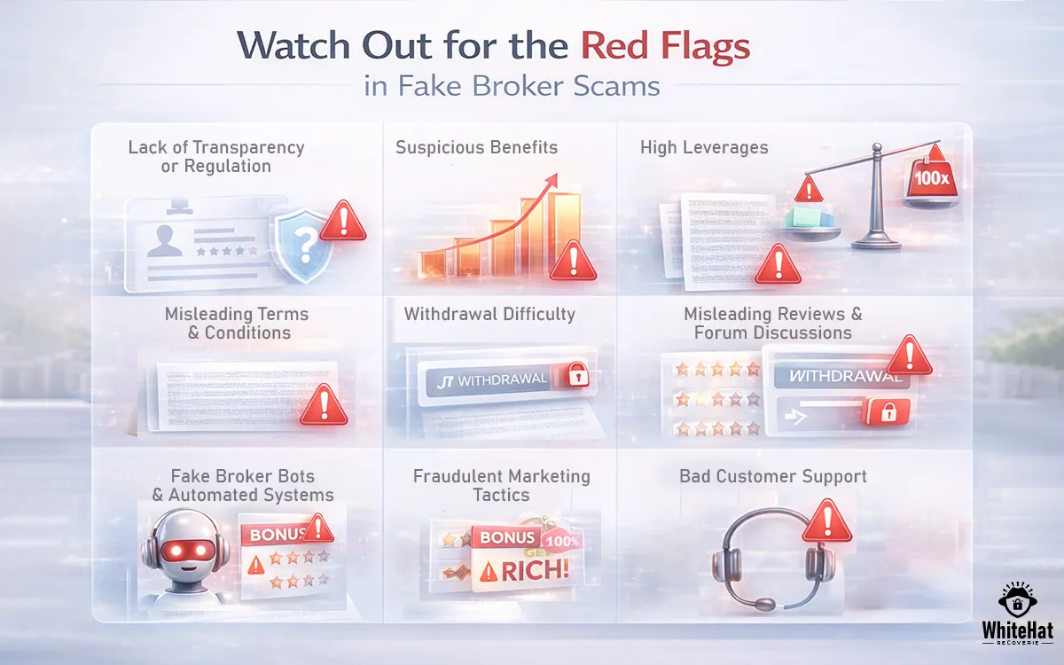 Red flags to watch out for in fake broker investment scams
