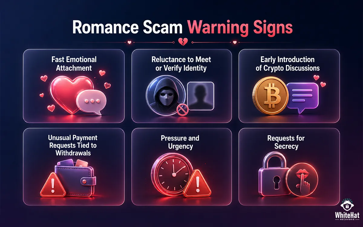 Romance scam warning signs
