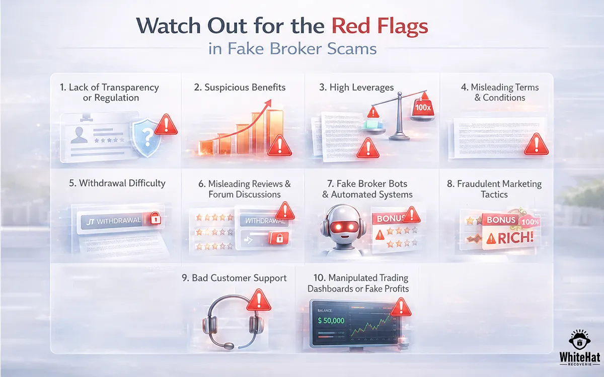Red flags to watch out for in fake broker investment scams